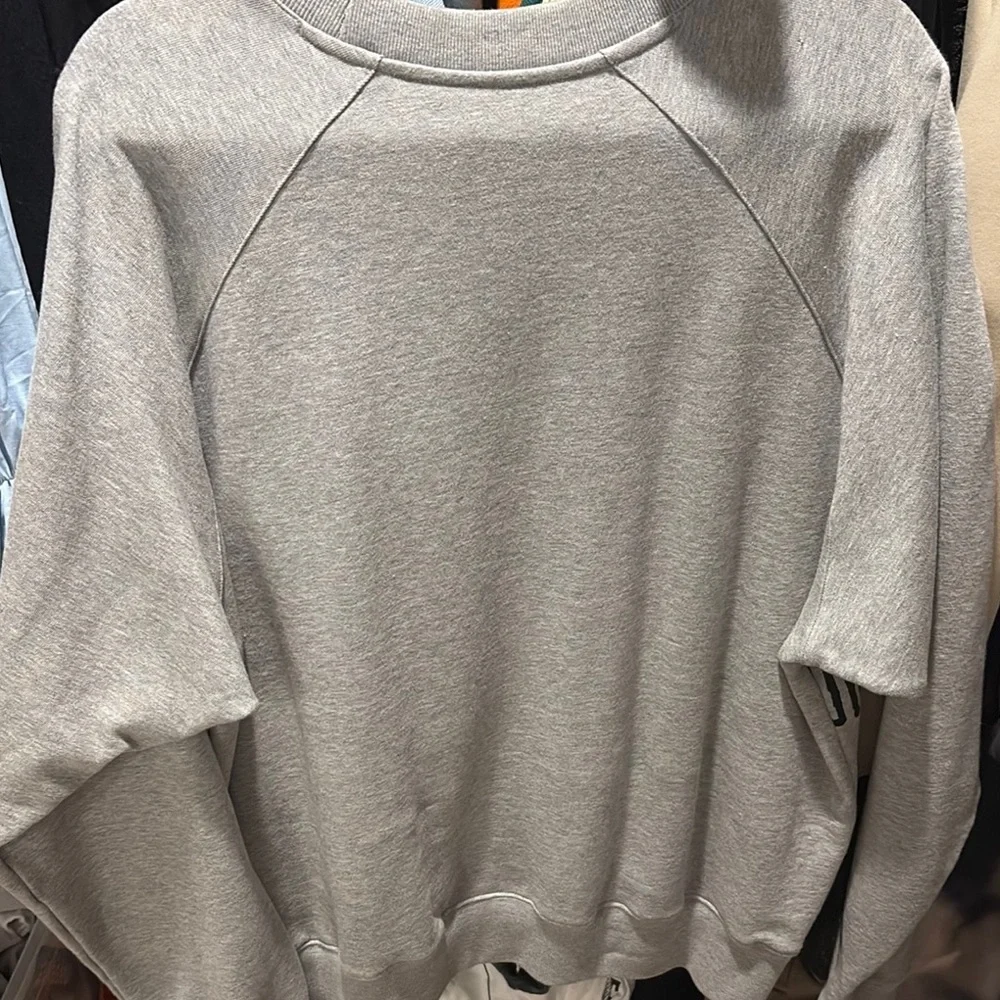 Versace Gray Crewneck Sweater with Greek Key Pattern